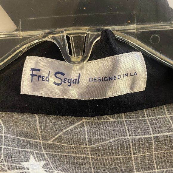 NWT Fred Segal black white and blue Star Map print, size XS/S, 100% silk robe - Picture 8 of 8